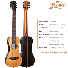 Load image into Gallery viewer, Bromo BAR3 All Solid Travel Acoustic Guitar