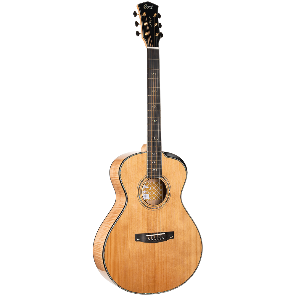 Cort Gold-Passion Natural Semi Acoustic Guitar W/Case