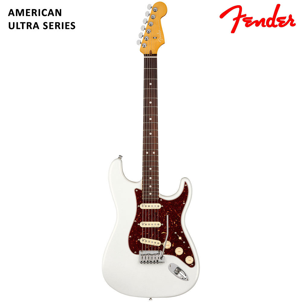 Fender American Ultra Stratocaster Arctic Pearl Rosewood W/Case