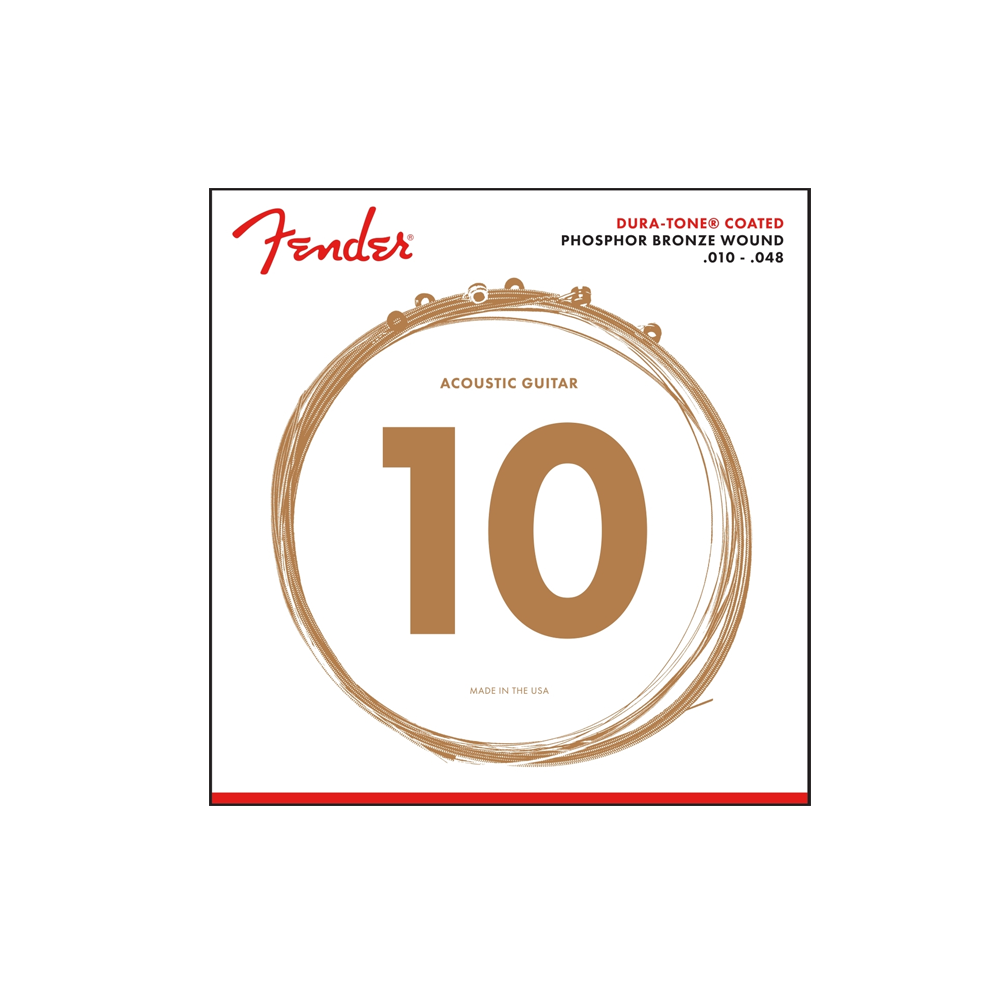 Fender 860XL Dura-Tone Coated Phosphor Bronze Acoustic Strings 10 - 48