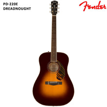 Load image into Gallery viewer, Fender PD-220E Dreadnought Semi Acoustic Guitar W/Case
