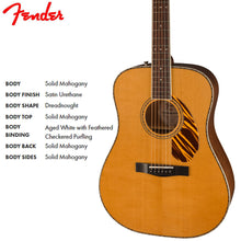 Load image into Gallery viewer, Fender PD-220E Dreadnought Semi Acoustic Guitar W/Case
