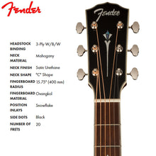 Load image into Gallery viewer, Fender PD-220E Dreadnought Semi Acoustic Guitar W/Case
