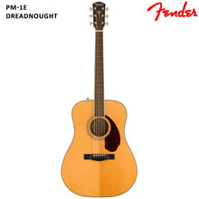 Load image into Gallery viewer, Fender PM 1E Natural Dreadnought Semi Acoustic Guitar W/Case
