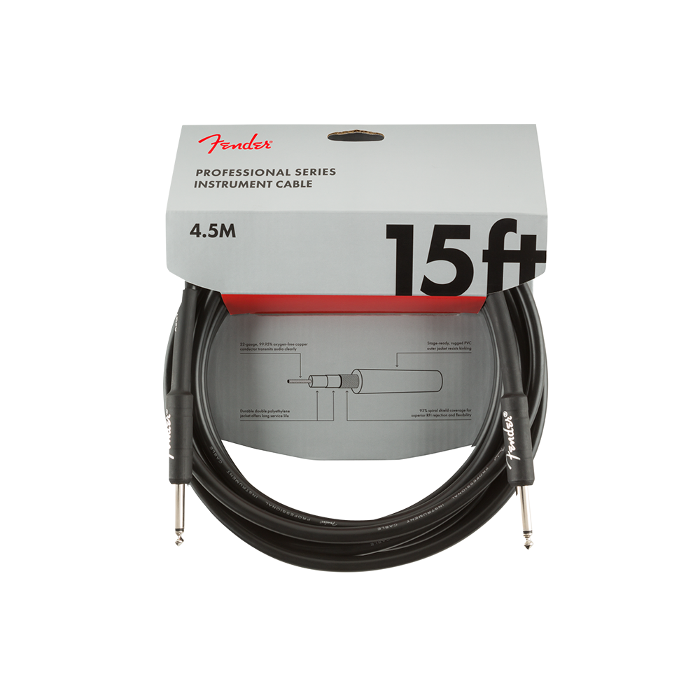 Fender Professional Series Instrument Cable 15Ft Black