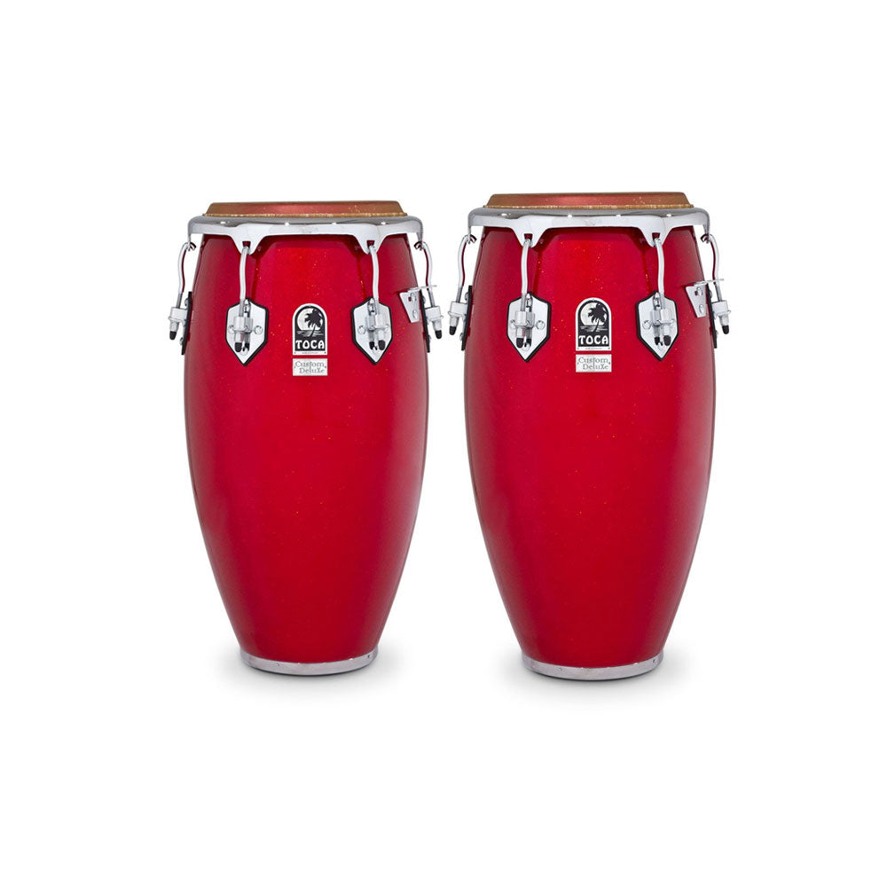 Toca 4611 3/4 Red Sparkle Custom Deluxe Fiberglass Congas