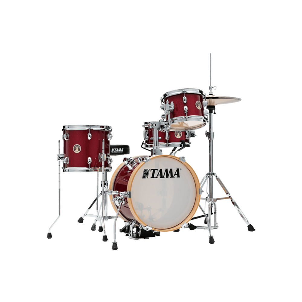 Tama Club Jam Flyer Kit 4 Piece W/Hardware & Throne LJK44H4 Candy Apple Mist