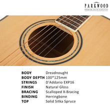 Load image into Gallery viewer, Parkwood Dreadnought Acoustic Guitar P610

