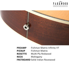 Load image into Gallery viewer, Parkwood Grand Concert Semi Acoustic Guitar P670
