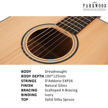 Load image into Gallery viewer, Parkwood Dreadnought Acoustic Guitar S61
