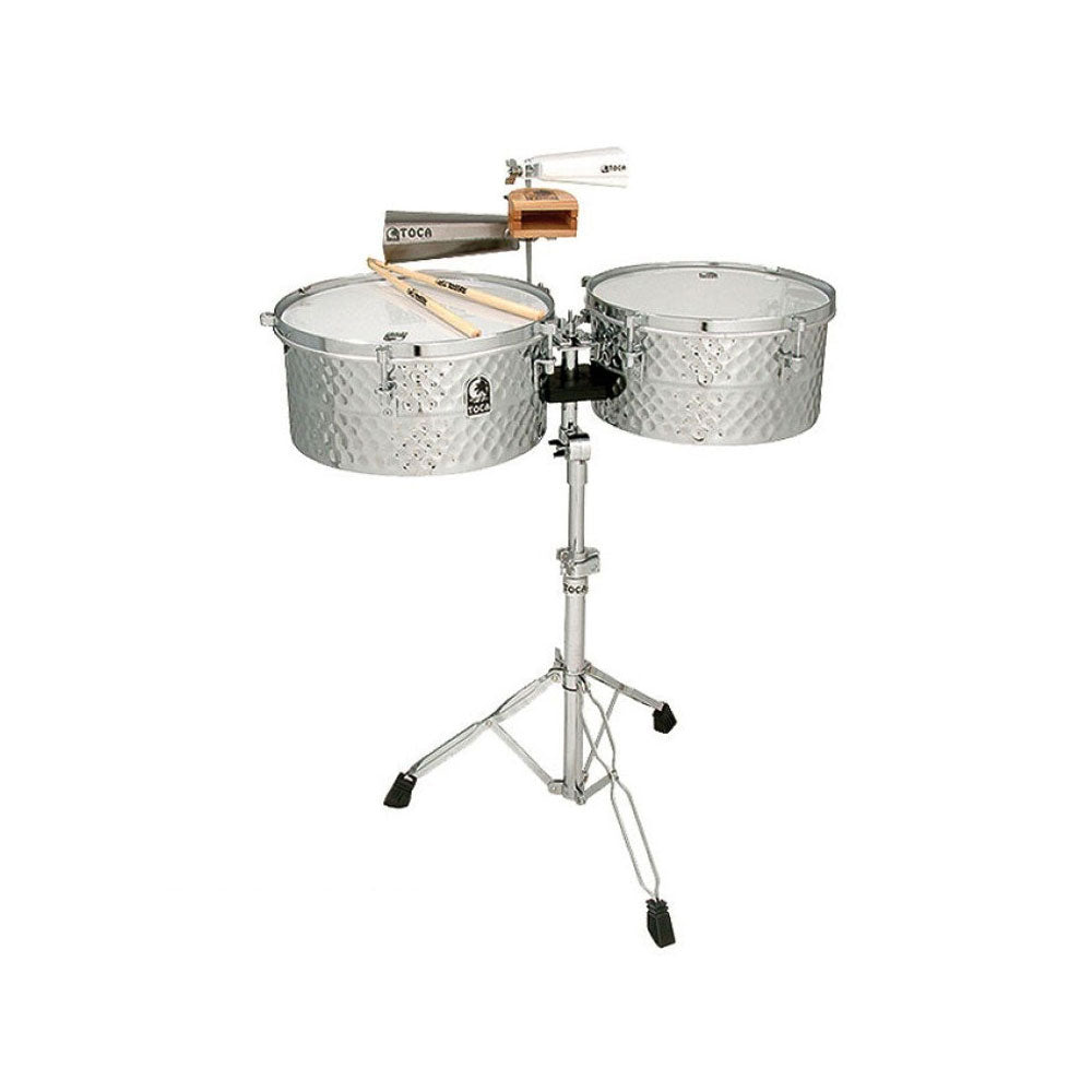 Toca TPT1415-SS Pro Line Timbale Set W/Stand Stainless Steel