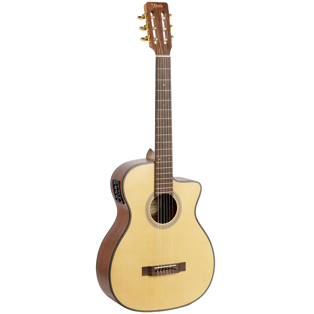 Valencia VA434CE Cutaway with Electronics Classical Guitar